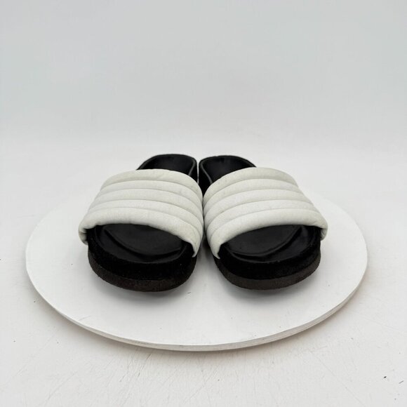 Isabel Marant Hellea Women EU 37 US 7 White Quilted Leather One Band Sandal - Picture 3 of 11